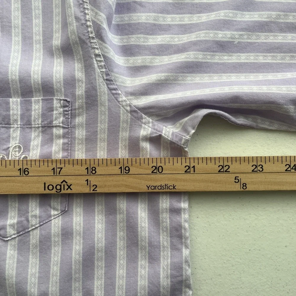 Lauren Ralph Lauren Purple White Striped Pajama Top Medium Preppy Loungewear